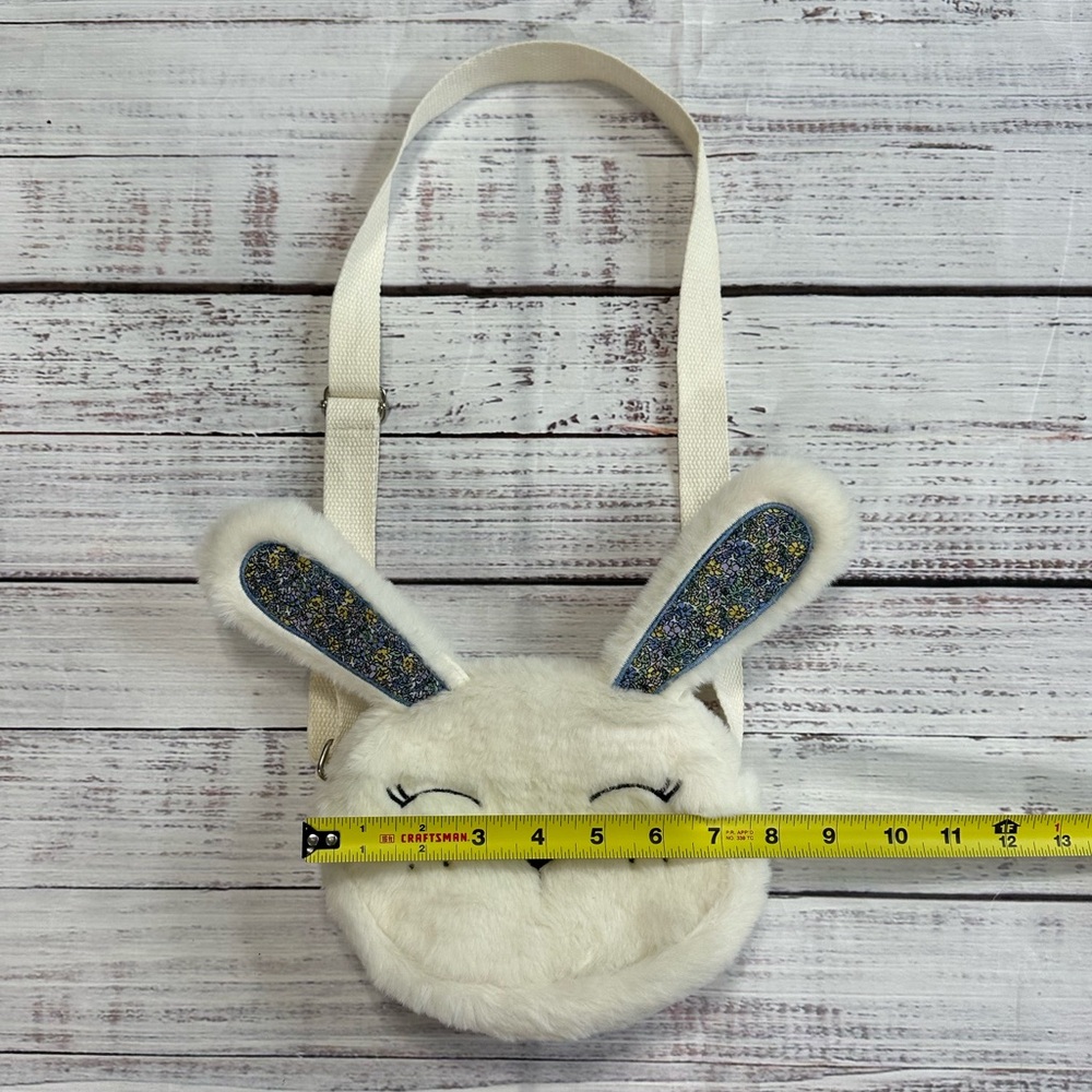 4 for $20! Girls Faux Fur White Bunny Purse with Crossbody Strap - Picture 3 of 8